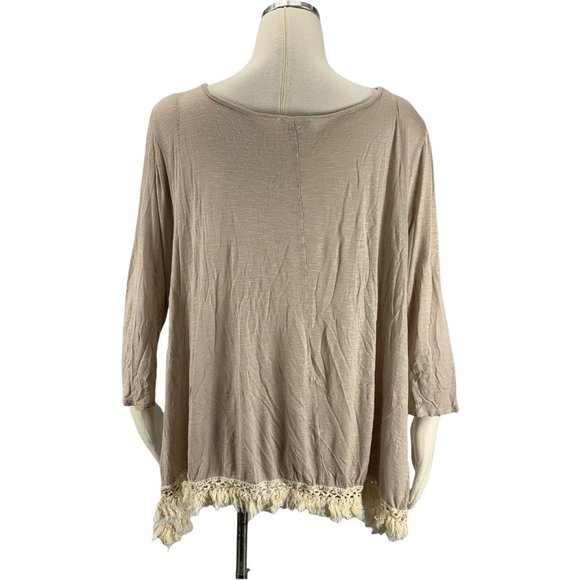 JODIFL Medium Blouse Boho Tassels Tan Hippy Loose - Picture 3 of 5